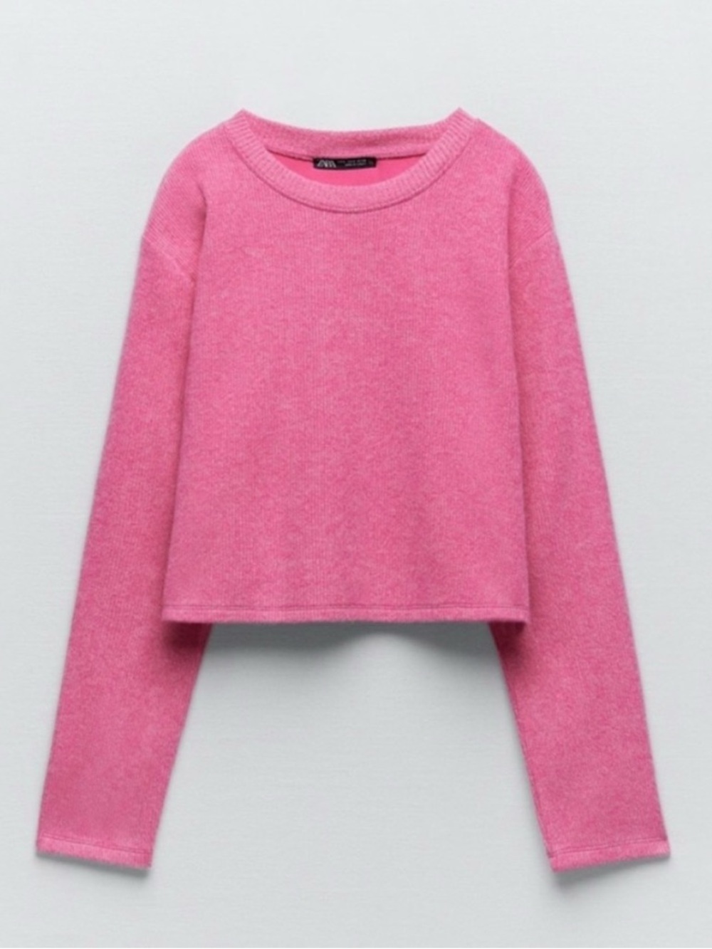 Zara Women’s Hot Pink Cropped Sweater, Size Large
